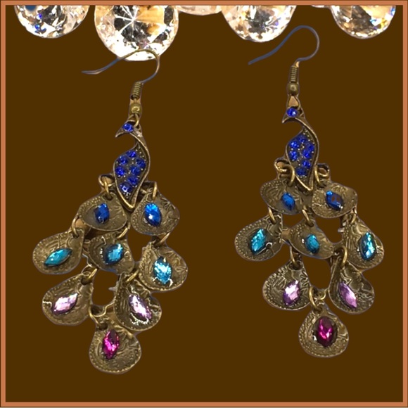 Peacock Earrings ( Lightweight ) - Picture 11 of 11